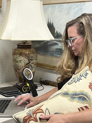 Photo of Researcher and cataloger