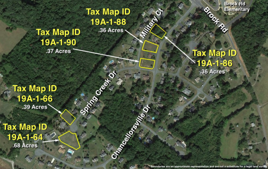 Image for 5 LOTS in SPRING CREEK SUBDIVISION in SPOTSYLVANIA COUNTY, VA—PUBLIC WATER & SEWER