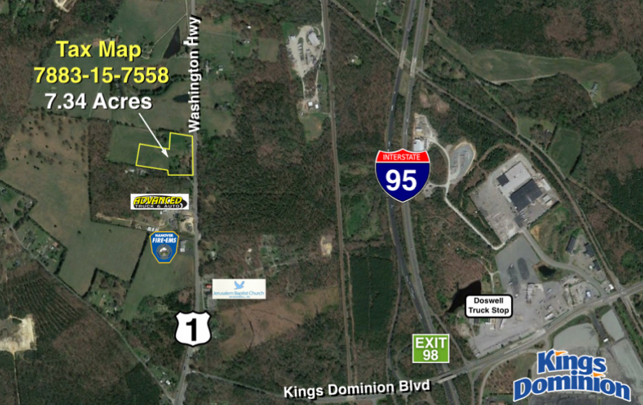 Image for 7.3 +/- ACRES w/500’+ of RT. 1 FRONTAGE in HANOVER COUNTY NEAR KINGS DOMINION & I-95