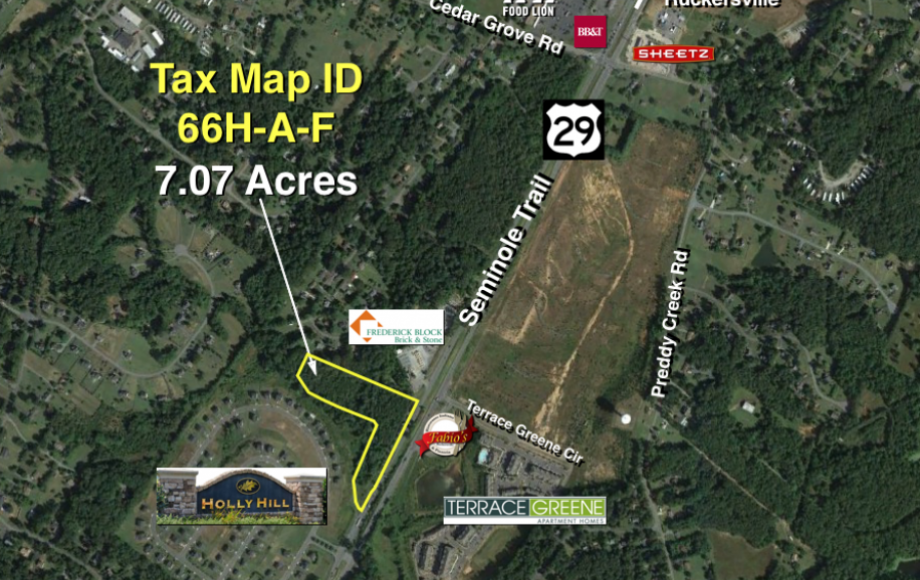 Image for 7 +/- Commercial Acres w/900’ +/- of Rt. 29 Frontage—Water & Sewer at Property!