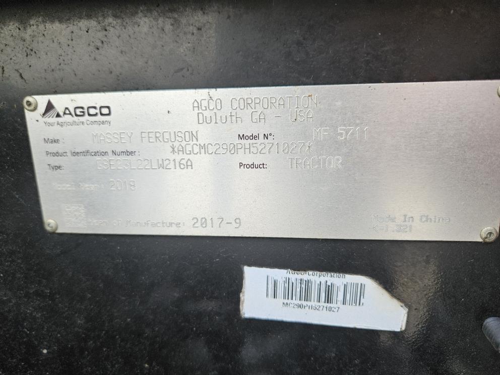 Image for 2018 Massey Ferguson 5711