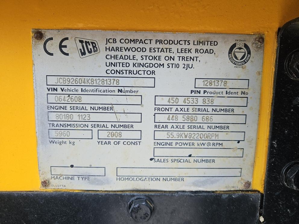 Image for 2008 JCB 926