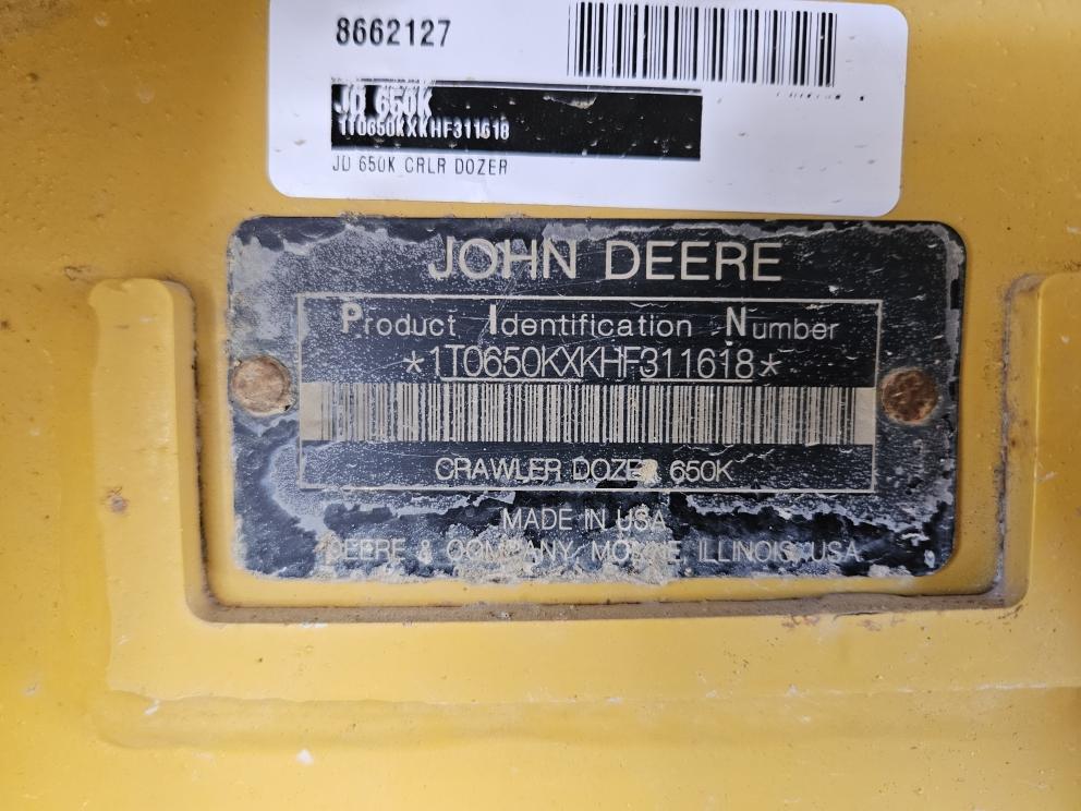 Image for 2017 John Deere 650K XLT