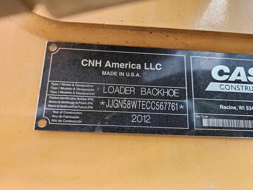 Image for 2012 Case 580SN