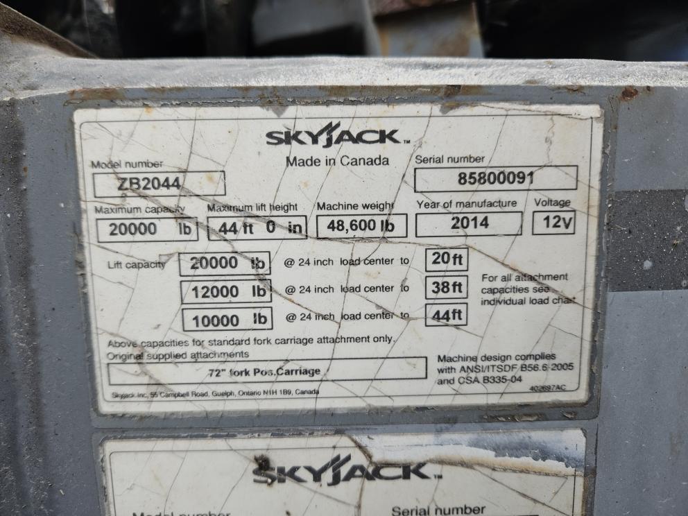 Image for 2014 Skyjack ZB2044
