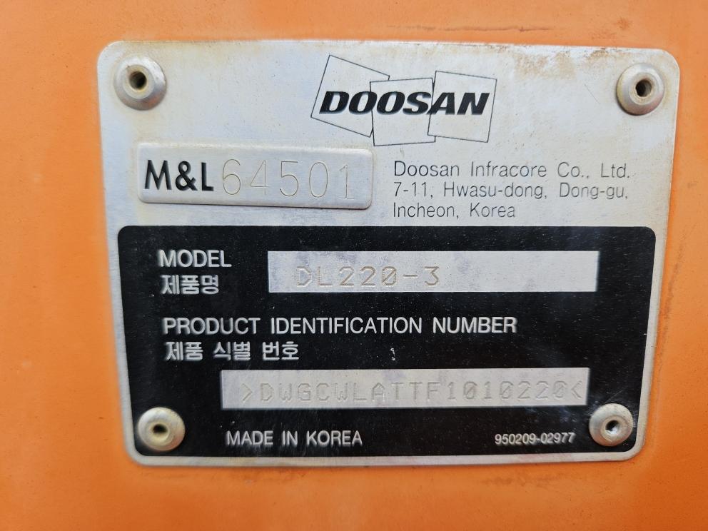 Image for 2015 Doosan DL220-3