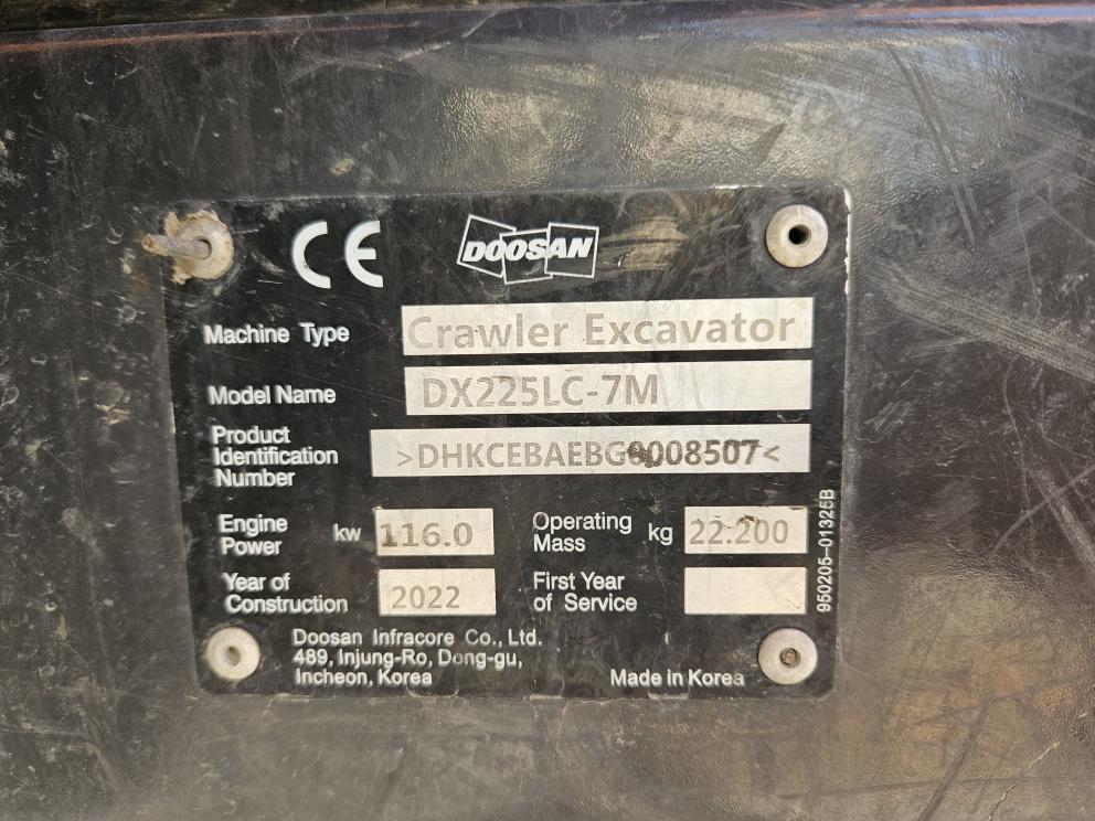 Image for 2022 Doosan DX225 LC-7M