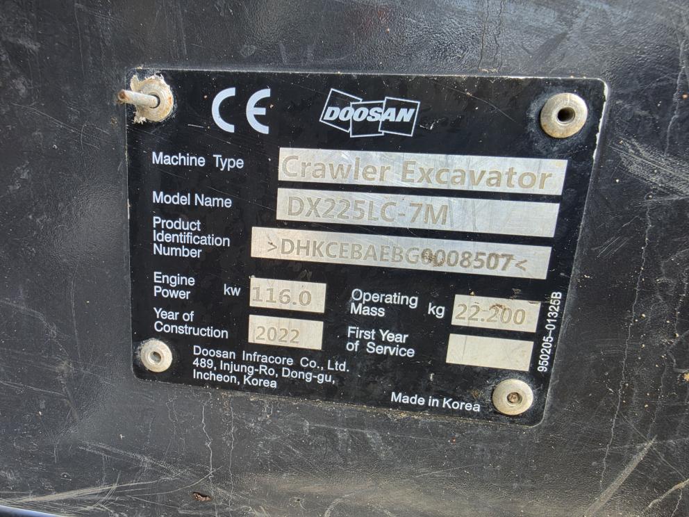 Image for 2022 Doosan DX225 LC-7M