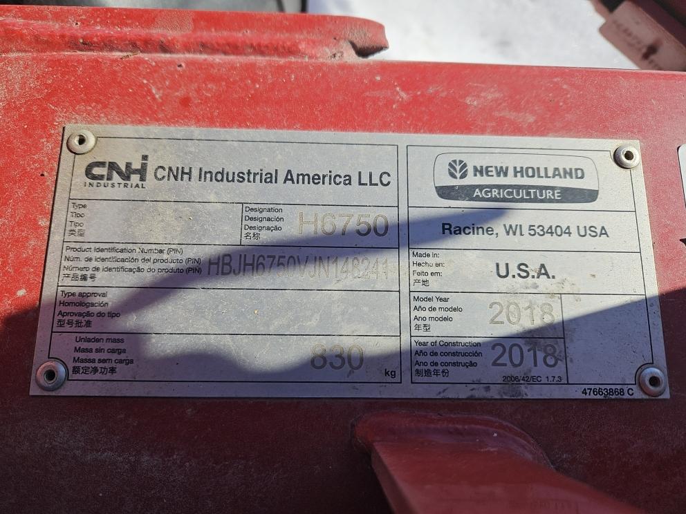 Image for 2018 New Holland H6750