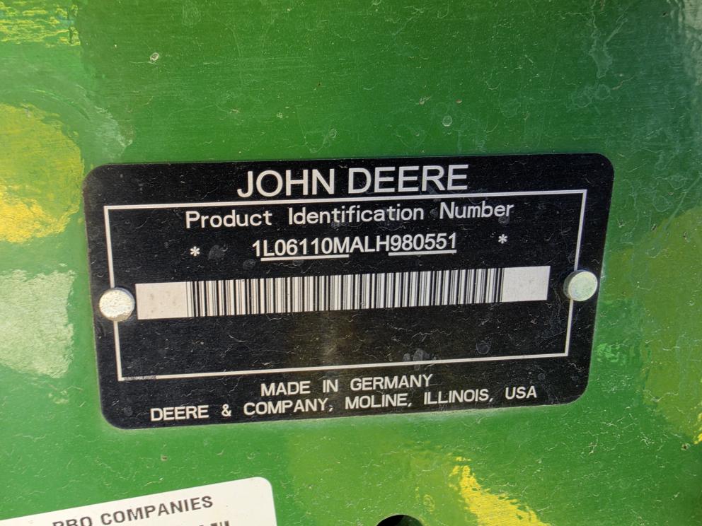 Image for 2020 John Deere 6110M