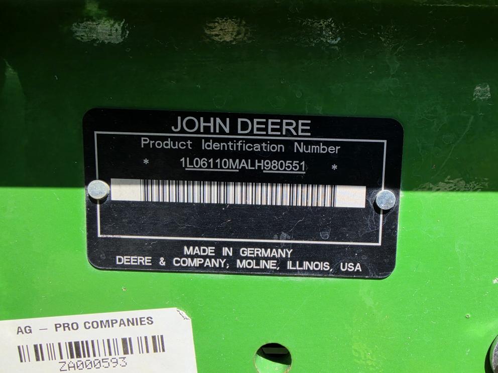Image for 2020 John Deere 6110M