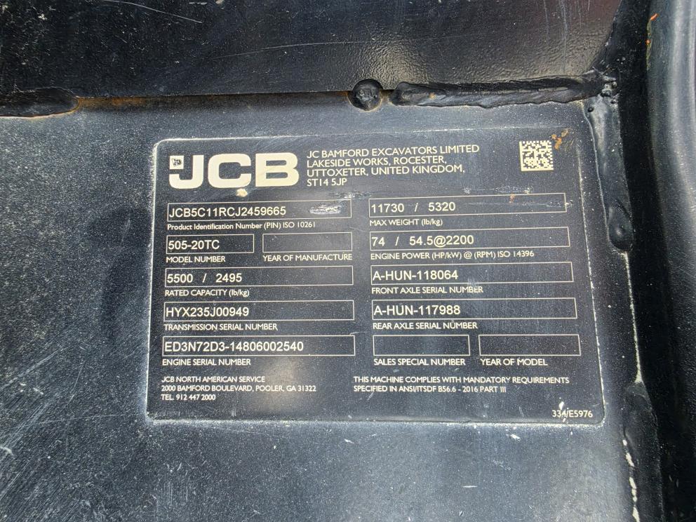 Image for 2018 JCB 505-20TC