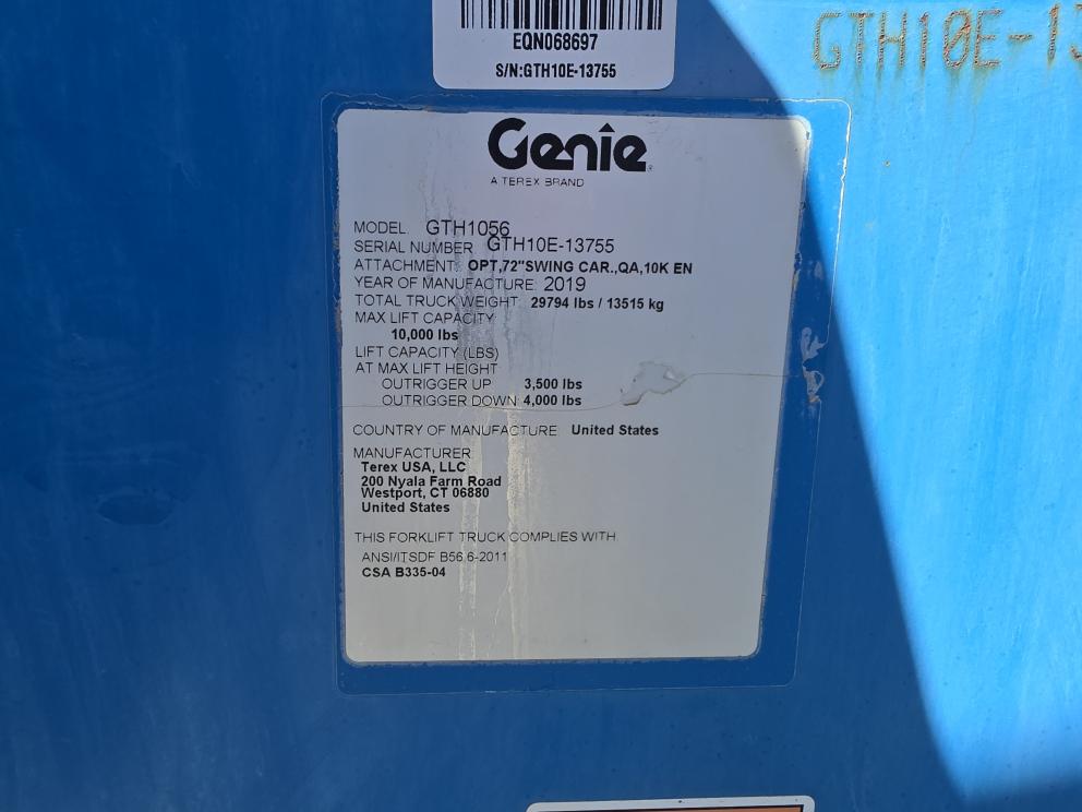 Image for 2019 Genie GTH-1056