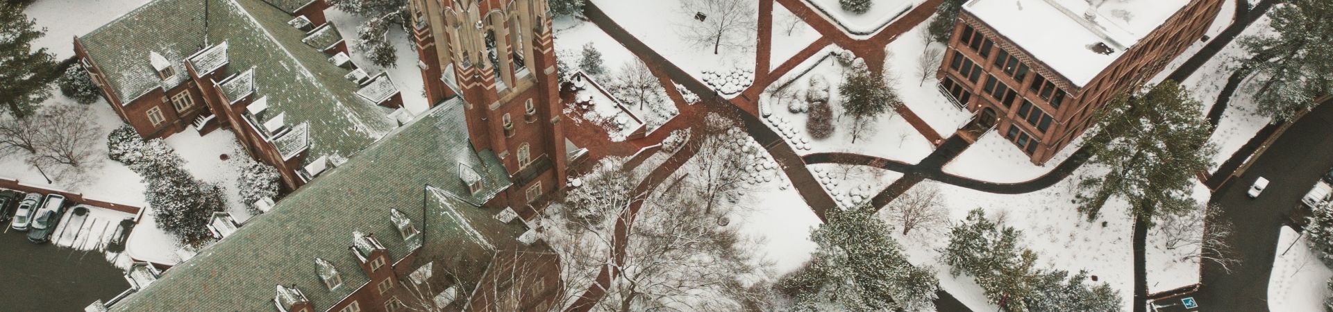 02 university of richmond uofr - virginia - campus school - lake winter snow - aerial nature trail