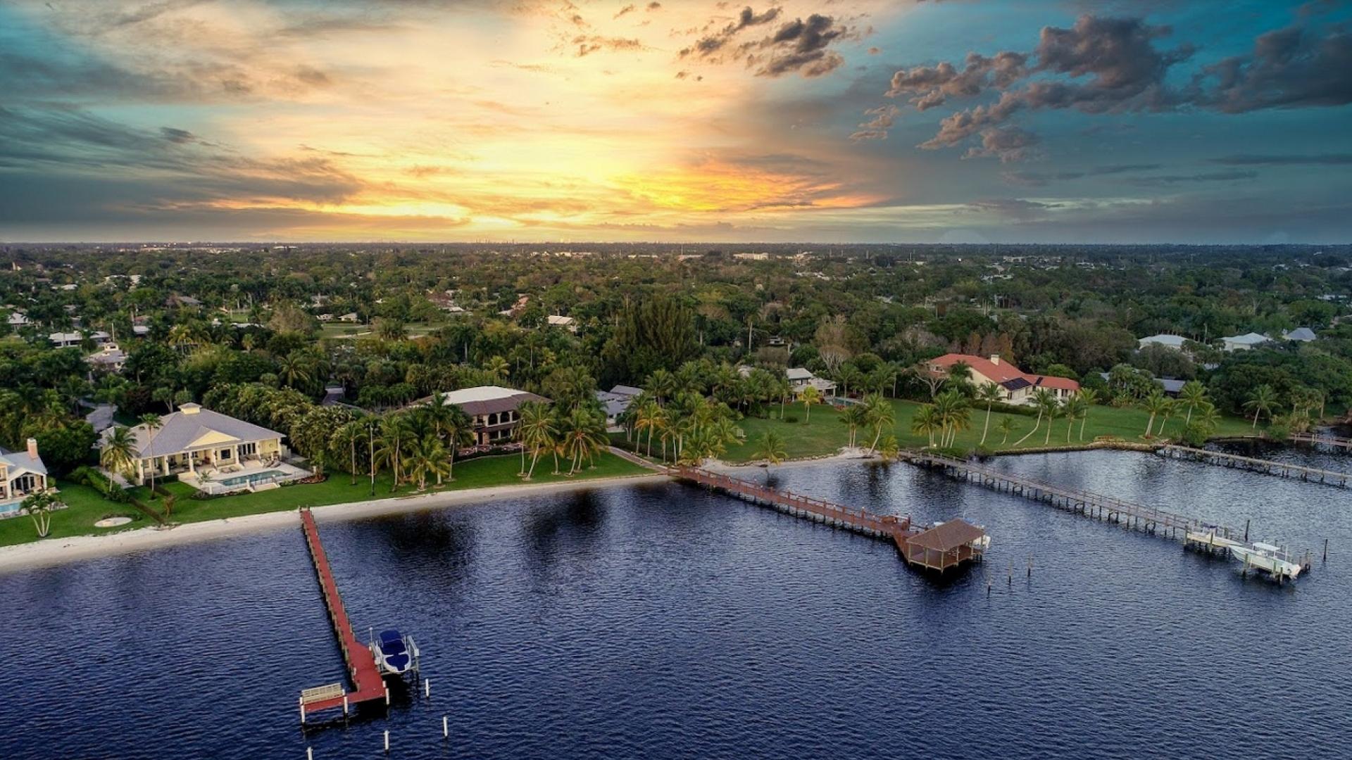Coconut point aerial sunset