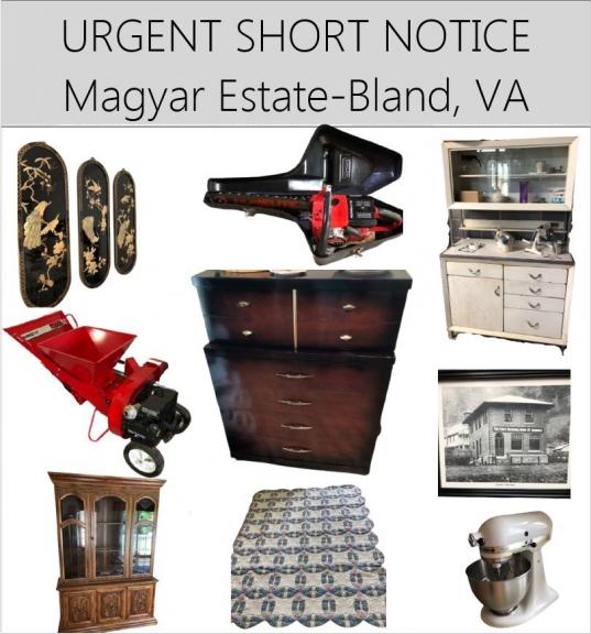 Image for URGENT SHORT NOTICE-Magyar Estate of Bland, VA