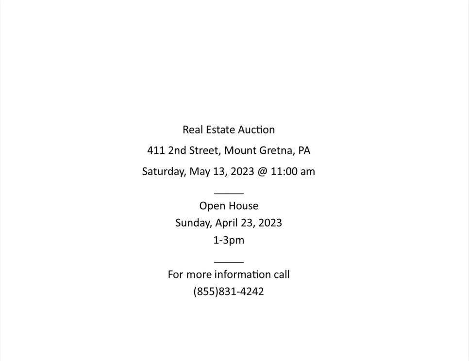 Image for Real Estate Auction - Mount Gretna Pennsylvania