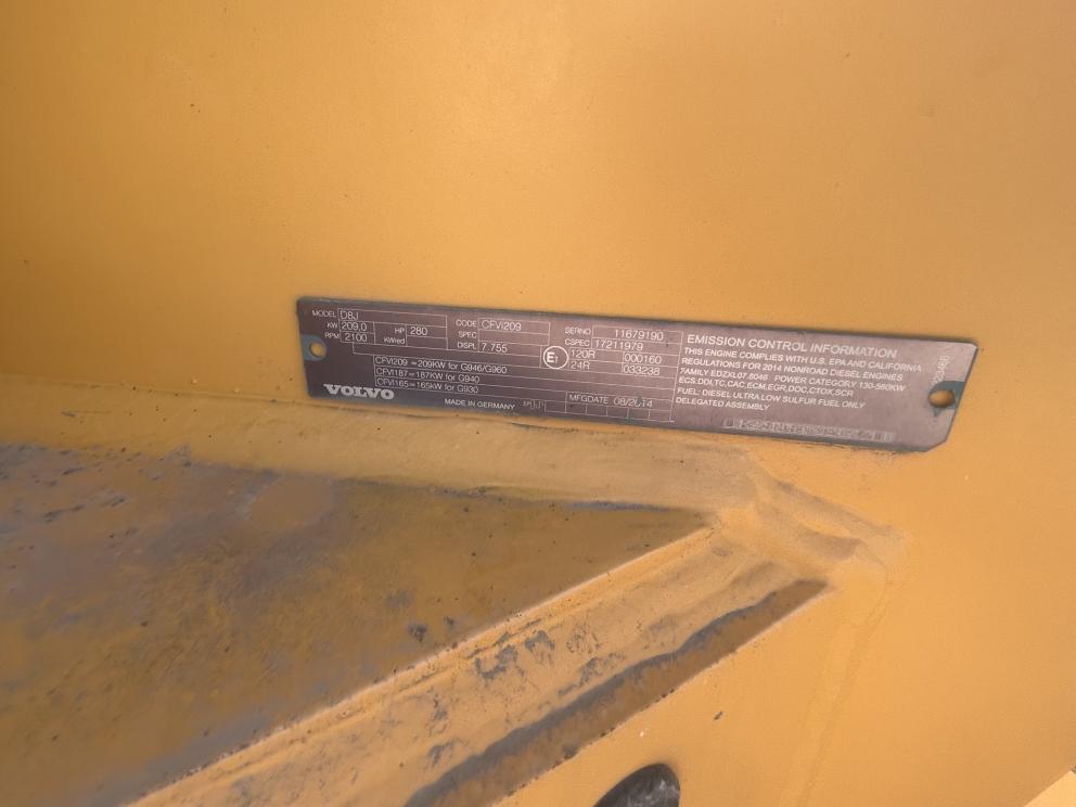 Image for 2016 Volvo G946C All Wheel Drive Motor Grader