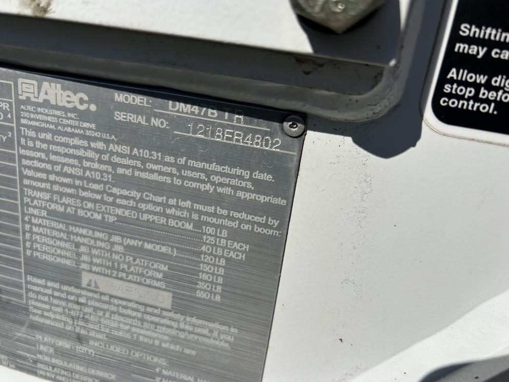 Image for 2019 Altec DM47BTR Digger Derrick Mounted on 2020 International MV607 S/A