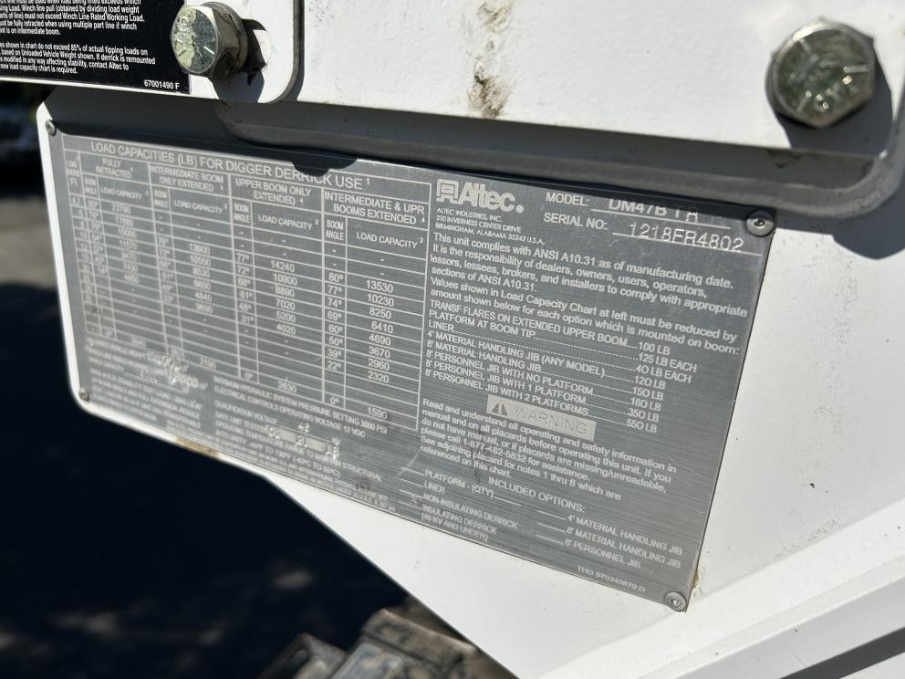 Image for 2019 Altec DM47BTR Digger Derrick Mounted on 2020 International MV607 S/A