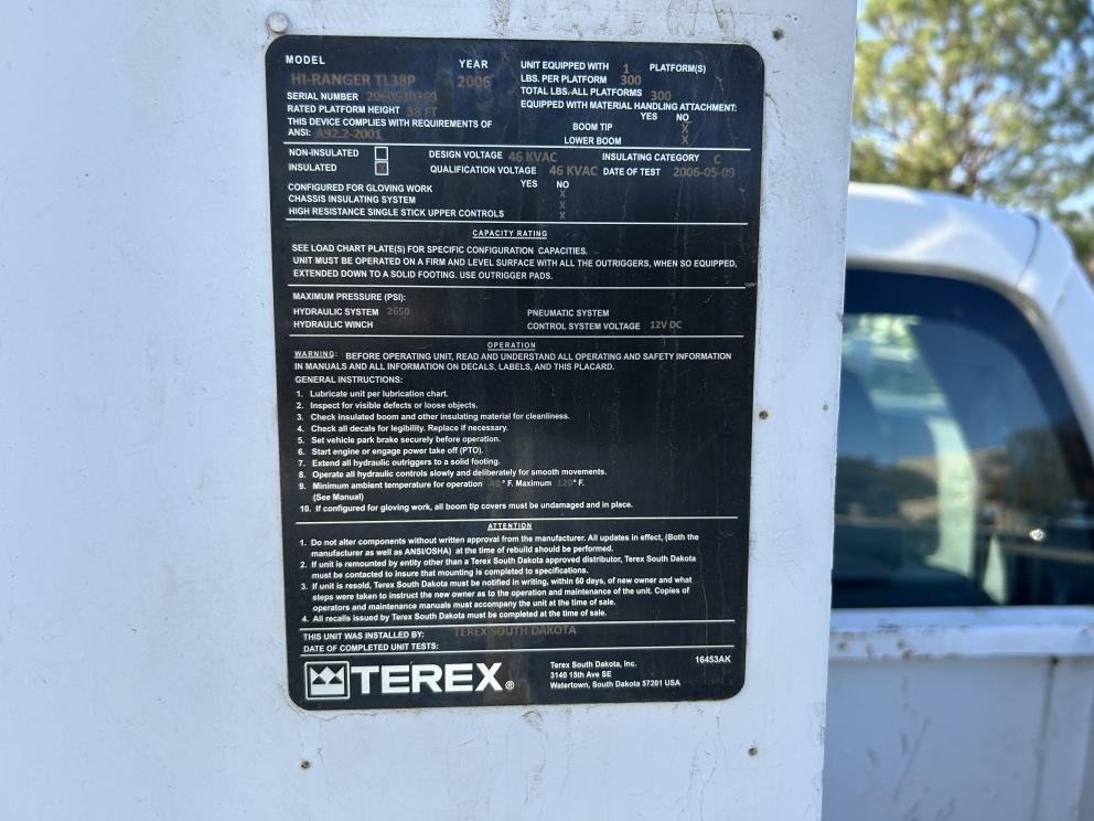 Image for 2006 Terex Hi-Ranger TL38P Bucket Mounted on 2016 Ford F-550 4X4