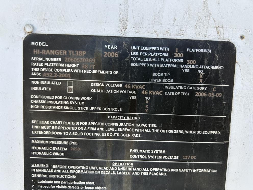 Image for 2006 Terex Hi-Ranger TL38P Bucket Mounted on 2016 Ford F-550 4X4