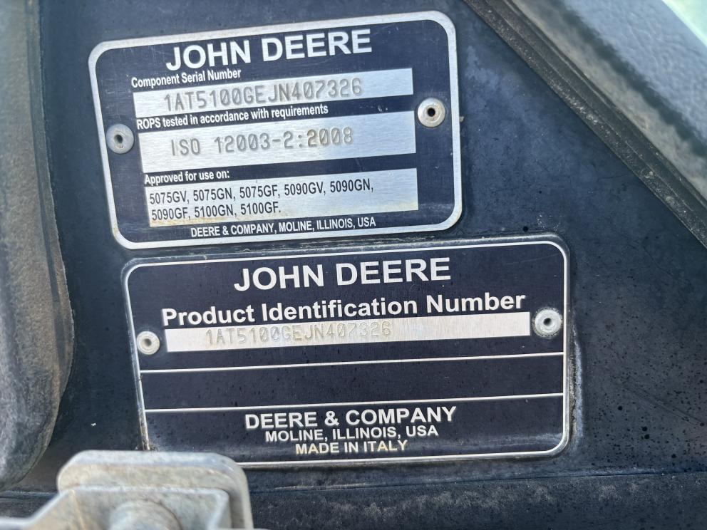Image for 2018 John Deere 5100GN 4WD Tractor