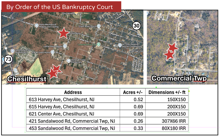 Image for 5 Residential Lots Sold Together in Camden County & Cumberland County, NJ