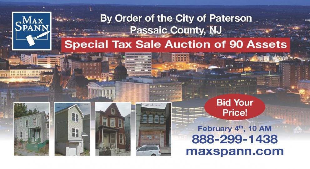 Image for Special Tax Sale Auction of 90 Assets-By Order of the City of Paterson,NJ-SOLD!