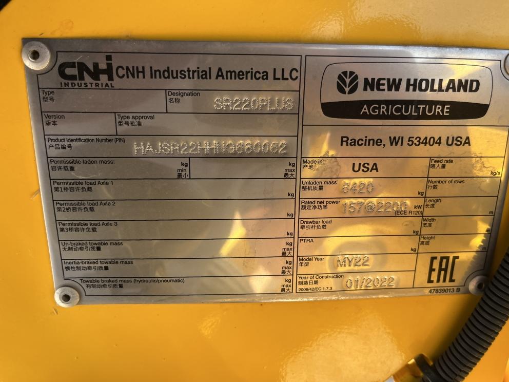 Image for 2022 New Holland SPEEDROWER 220 PLUS