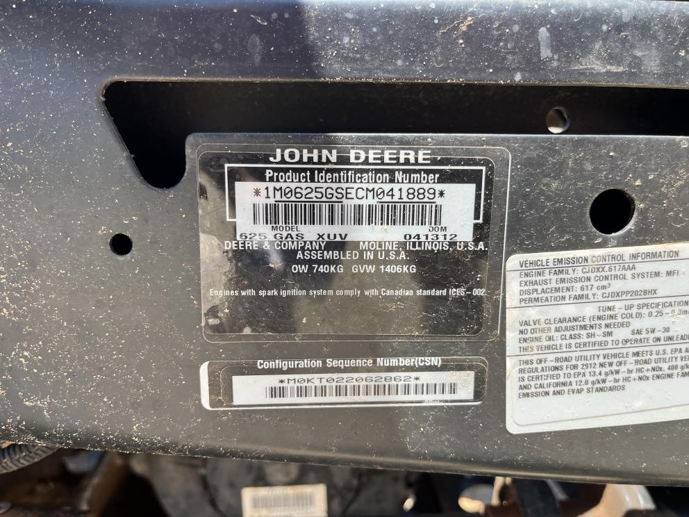 Image for 2012 John Deere GATOR XUV 625I