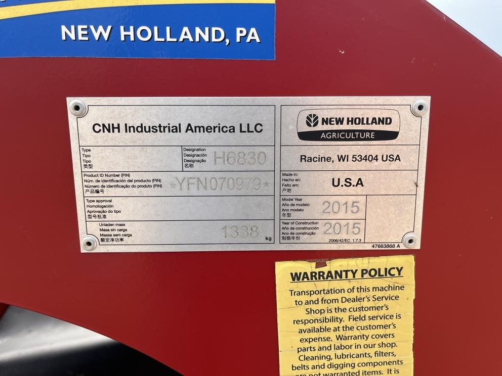 Image for 2015 New Holland H6830