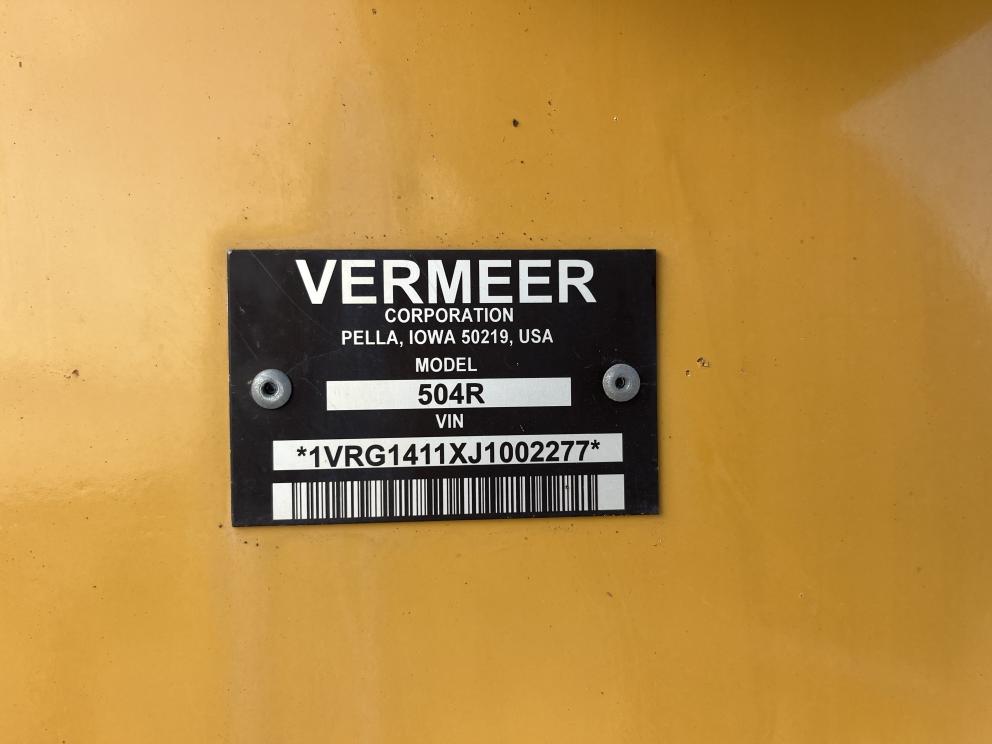 Image for 2018 Vermeer 504R PREMIUM
