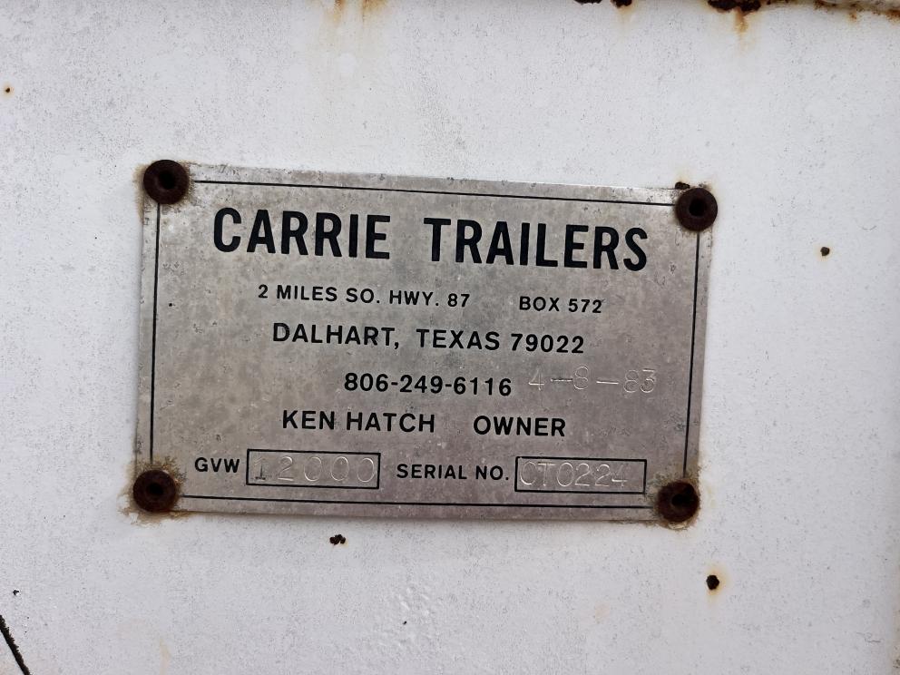 Image for 1983 Carrie STOCK TRAILER