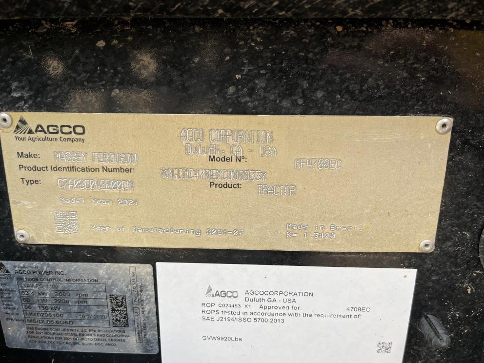 Image for 2021 Massey Ferguson 4708