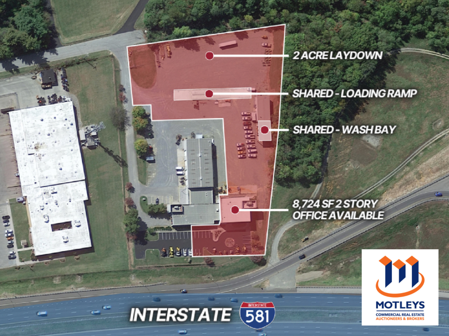 Image for LEASED! 2± AC Laydown Yard and 8,724± SF 2-Story Office Space | 1301 Rockland Ave | Roanoke, VA