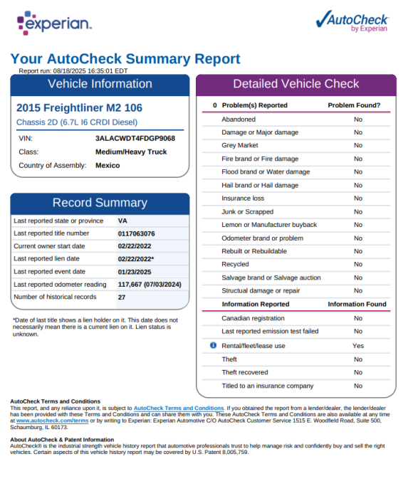 Image for 2015 Freightliner M2 24’ Box Truck