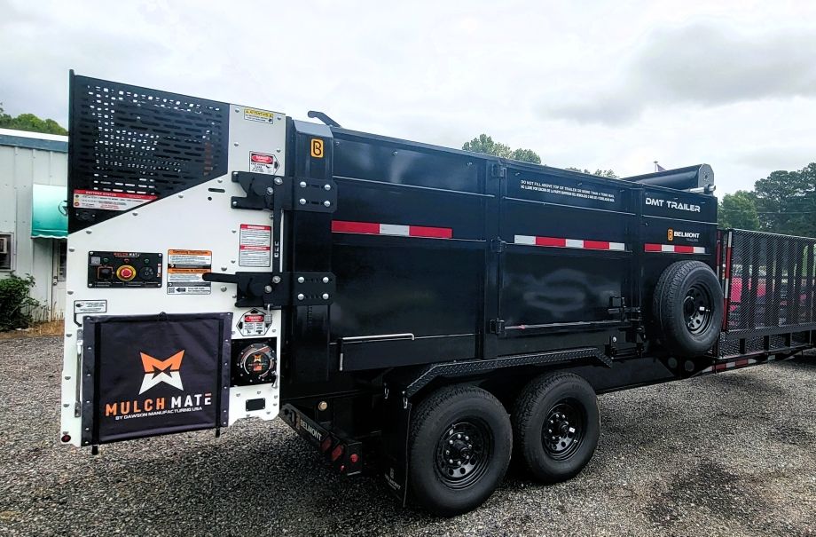 Image for 2025 Mulch Mate DS1000 mounted on 2025 Belmont Dump Trailer