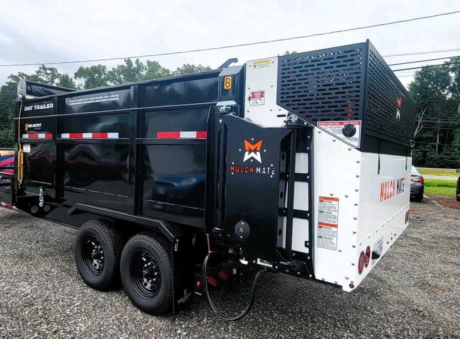 Image for 2025 Mulch Mate DS1000 mounted on 2025 Belmont Dump Trailer