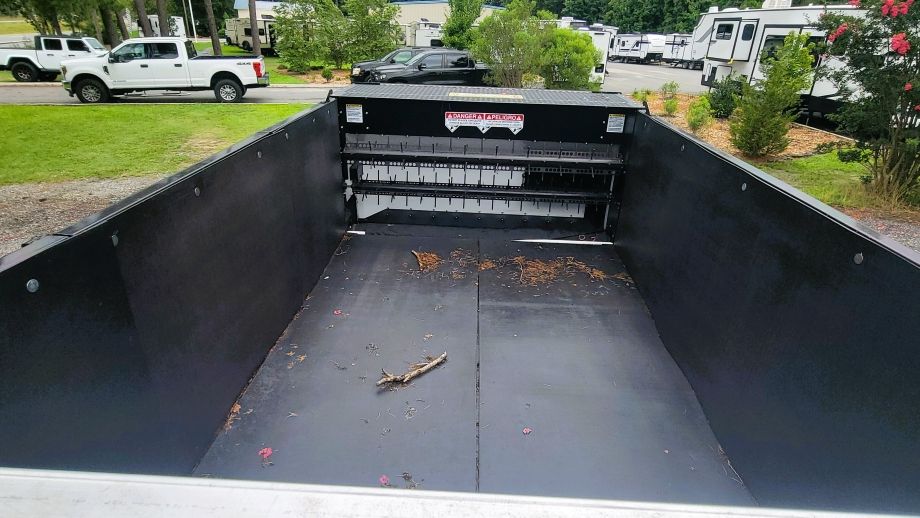 Image for 2025 Mulch Mate DS1000 mounted on 2025 Belmont Dump Trailer