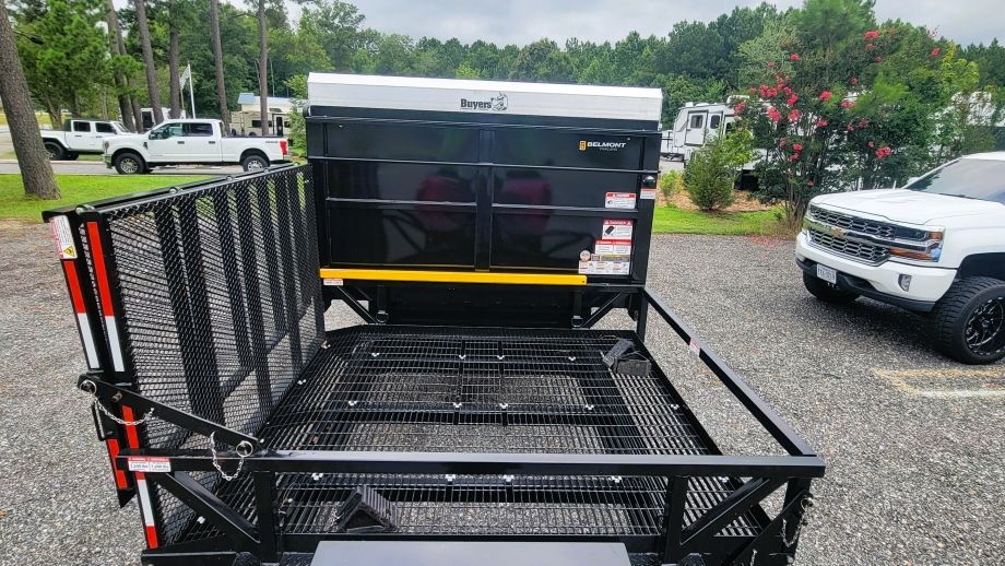 Image for 2025 Mulch Mate DS1000 mounted on 2025 Belmont Dump Trailer