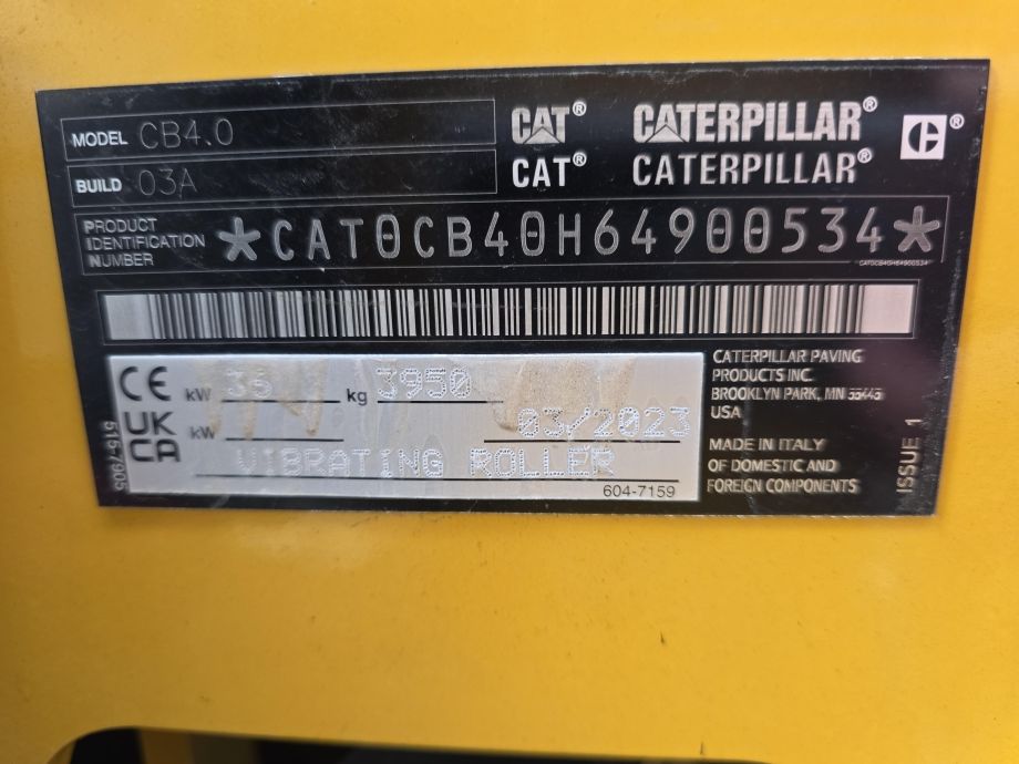 Image for 2023 CAT CB4.0 Vibratory Compactor