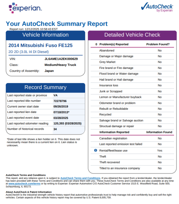 Image for 2014 Mitsubishi Fuso FE125 S/A Utility Truck