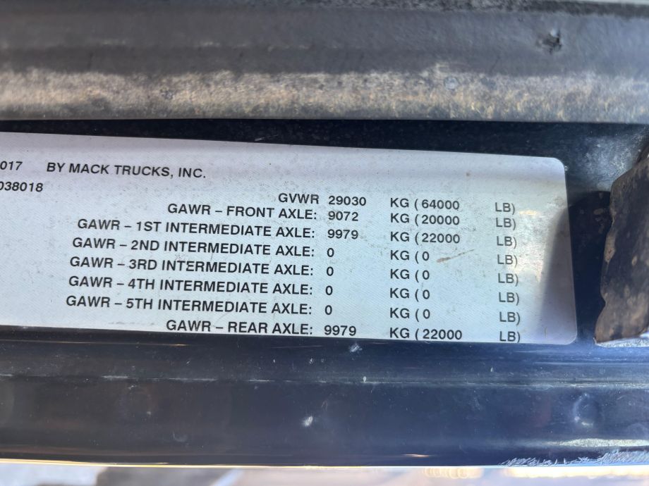 Image for 2018 Mack Granite GU713 20’ Quad-Axle Dump Truck