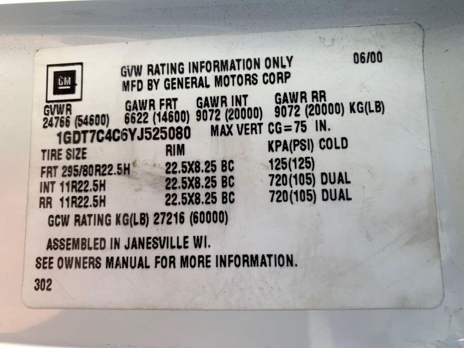 Image for 2000 GMC T8500 CDI 3-Kettle Thermoplastic Striping Truck Low Miles 47,356