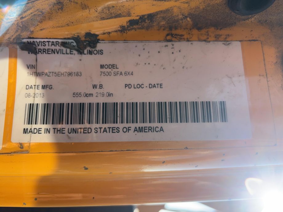 Image for 2014 International 7500 15’ Tri-Axle Dump Truck Diesel Engine