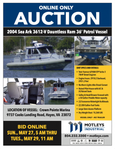 Image for 2004 Sea Ark 3612-V Dauntless Ram 36’ Patrol Vessel Image for 2004 Sea Ark 3612-V Dauntless Ram 36’ Patrol Vessel