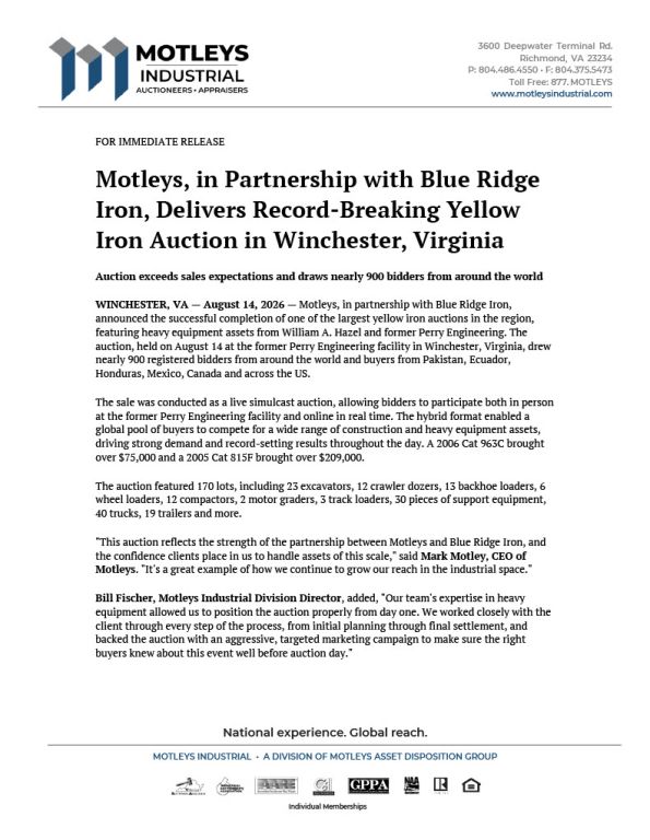 Motley's August 2026 Press Release