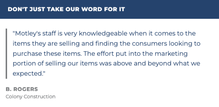 Testimonial from B. Rogers, Colony Construction