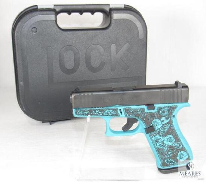 New glock 43 teal tiffany  paisley 9mm